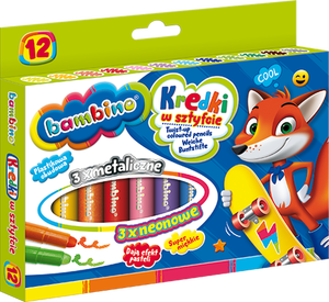 Kredki żelowe wykręcane 12 kol Bambino