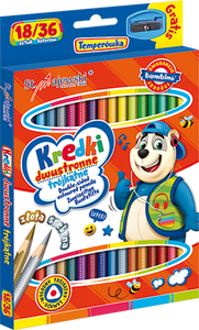 Kredki Bambino dwustronne 18/36kol trójkątne