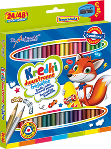 Kredki Bambino dwustronne 24/48kol trójkątne