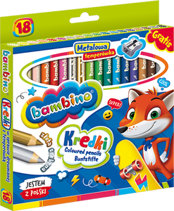 Kredki Bambino Jumbo ołówkowe 18kol