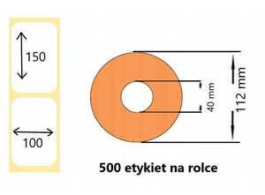 Etykiety termiczne 100x150mm 500 etyk. gilza 40