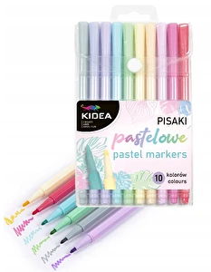 Cienkopisy pastelowe 10 kolorów Kidea