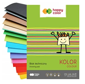 Blok techniczny A4 kolorowy Happy Color 10k 170g