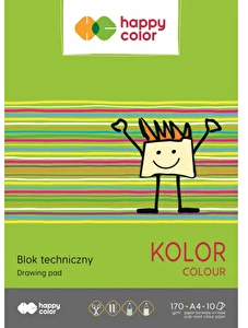 Blok techniczny A4 kolorowy Happy Color 10k 170g