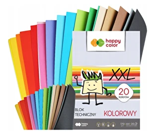 Blok techniczny A4 kolorowy Happy Color 20k 170g