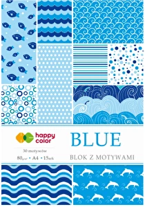 Blok z motywami Blue A4 15 arkuszy 80g 30 motywów