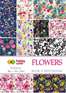 Blok z motywem Flowers Happy Color A4/16 80g