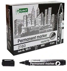 Marker D.Rect 2160 okr. permanentny Czarny 12 sztuk