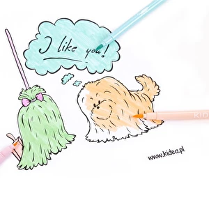 Flamastry 2w1 pastelowe B brush 6 kolorów Kidea