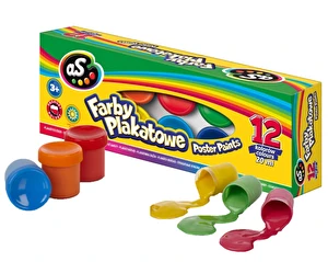 Farby plakatowe AS 12 kolorów 20 ml