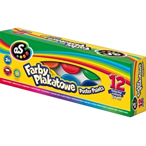 Farby plakatowe AS 12 kolorów 20 ml