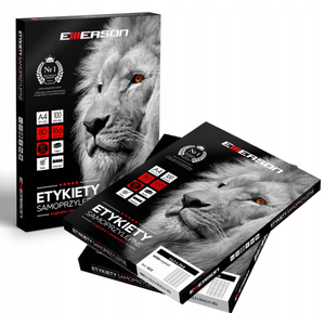 Etykiety samoprzylepne A4 Emerson 210x148mm (podział 2szt) 100 ark