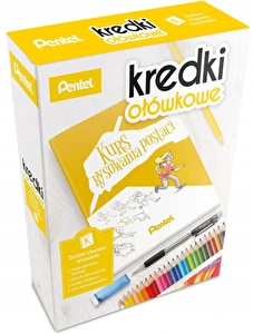 Pentel Zestaw Kurs rysowania książka + 24 kolory