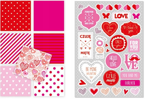 Blok z motywem LOVE A4 z naklejkami INTERDRUK