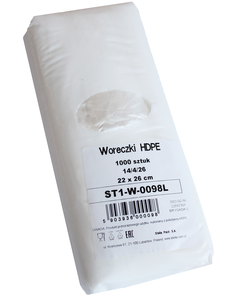 Woreczki HDPE jednorazowe 14/4/26 cm 1000szt STELLA