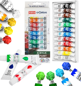 Farby akrylowe w tubkach Easy Creative 12ml 12 kol