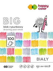 Blok rysunkowy biały A4 100k 100g BIG Happy Color