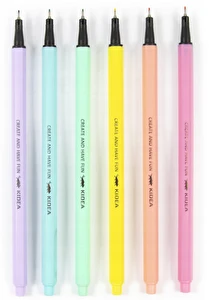 Cienkopisy PASTELOWE 6 kolorów KIDEA