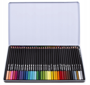 Kredki trójkątne w metalowym opakowaniu 36 k KIDEA