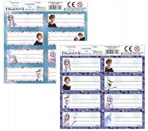 Naklejki na zeszyty Frozen Kraina Lodu 2 szt Kidea