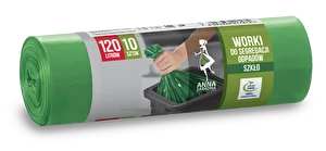 Worki na śmieci DO SEGREGACJI ODPADÓW 120L szkło 10szt