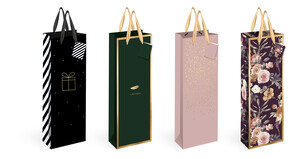 Torebka prezentowa na butelkę Gold 13x36cm 210g 1szt.