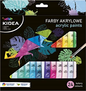 Farby akrylowe w tubkach 24 kol x 6 ml Kidea
