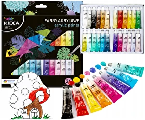Farby akrylowe w tubkach 24 kol x 6 ml Kidea