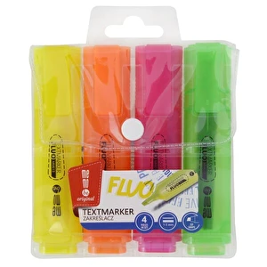 Zakreślacz MEMOBE neonowy 4 kolory etui