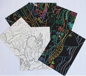 Wydrapywanka i kolorowanka 2w1 Dinozaury NOWOŚĆ Kidea