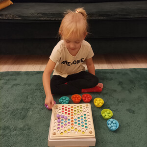 Drewniana układanka mozaika koraliki kulki Puzzle