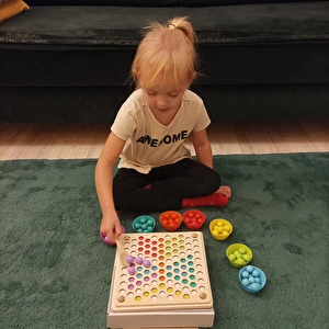 Drewniana układanka mozaika koraliki kulki Puzzle