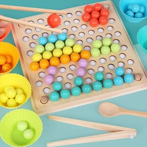 Drewniana układanka mozaika koraliki kulki Puzzle