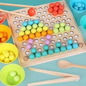 Drewniana układanka mozaika koraliki kulki Puzzle