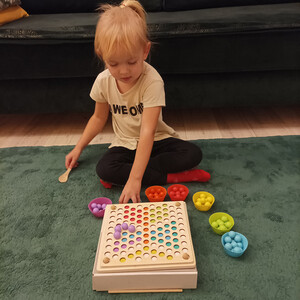 Drewniana układanka mozaika koraliki kulki Puzzle