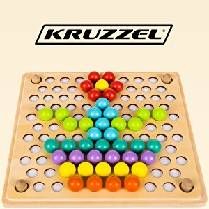 Drewniana układanka mozaika koraliki kulki Puzzle