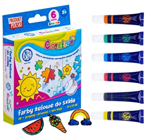Farby do szkła 6 kol 15ml Creativo Astra