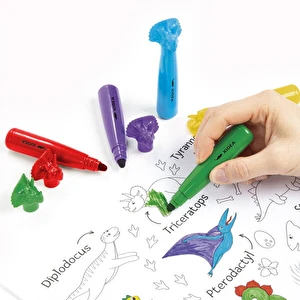 Flamastry z figurką Jumbo 6 kol. Dinozaury Kidea