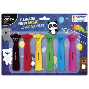 Flamastry z figurką Jumbo 6 kol. Misie Kidea