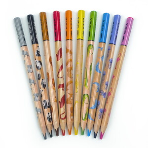 Kredki trójkątne JUMBO 10 kol. Safari Kidea