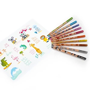 Kredki trójkątne JUMBO 10 kol. Safari Kidea