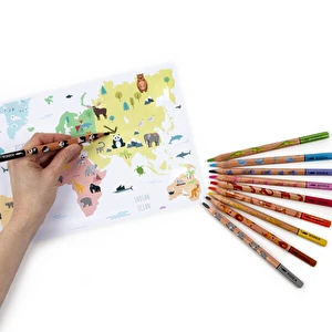 Kredki trójkątne JUMBO 10 kol. Safari Kidea