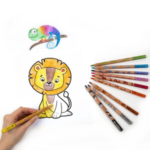 Kredki trójkątne JUMBO 10 kol. Safari Kidea