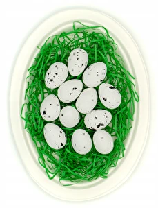 Jajka styropianowe białe nakrapiane 12 szt 4 cm