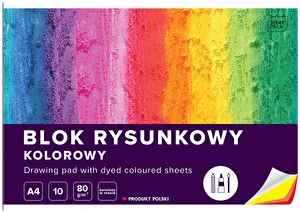 Blok rysunkowy A4 10 k 80g kolor Interdruk