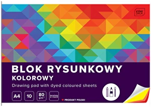 Blok rysunkowy A4 10 k 80g kolor Interdruk