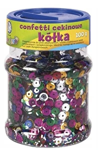 Cekiny Confetti Astra 100g kolorowe kółka intensywne