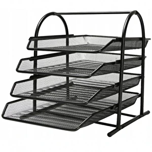 Szuflada na dokumenty siatka metal 4szt czarna