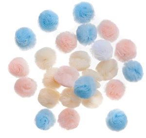 Pompony tiulowe 2cm 24sztuki Pastel
