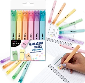 Flamastry Kotki 6 kolorów Kidea
